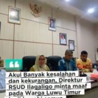 Direktur RSUD I Lagaligo Minta Maaf atas Kekurangan Pelayanan